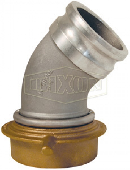 Cam & Groove 45° Adapter x Swivel Railroad Tank Car Connection Elbow